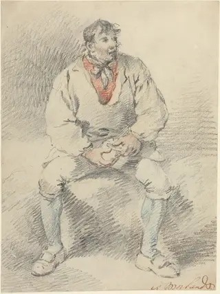 The Mid-Day Meal, by George Morland, graphite, 1794
