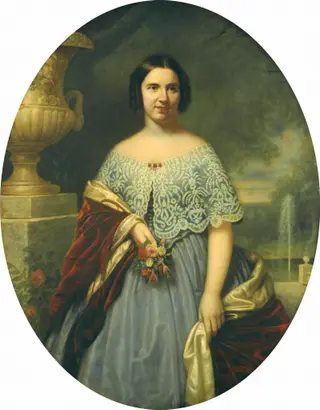 Lucy Tappan Bowen (Mrs. Henry C. Bowen), by Francis Bicknell Carpenter, oil, 1859