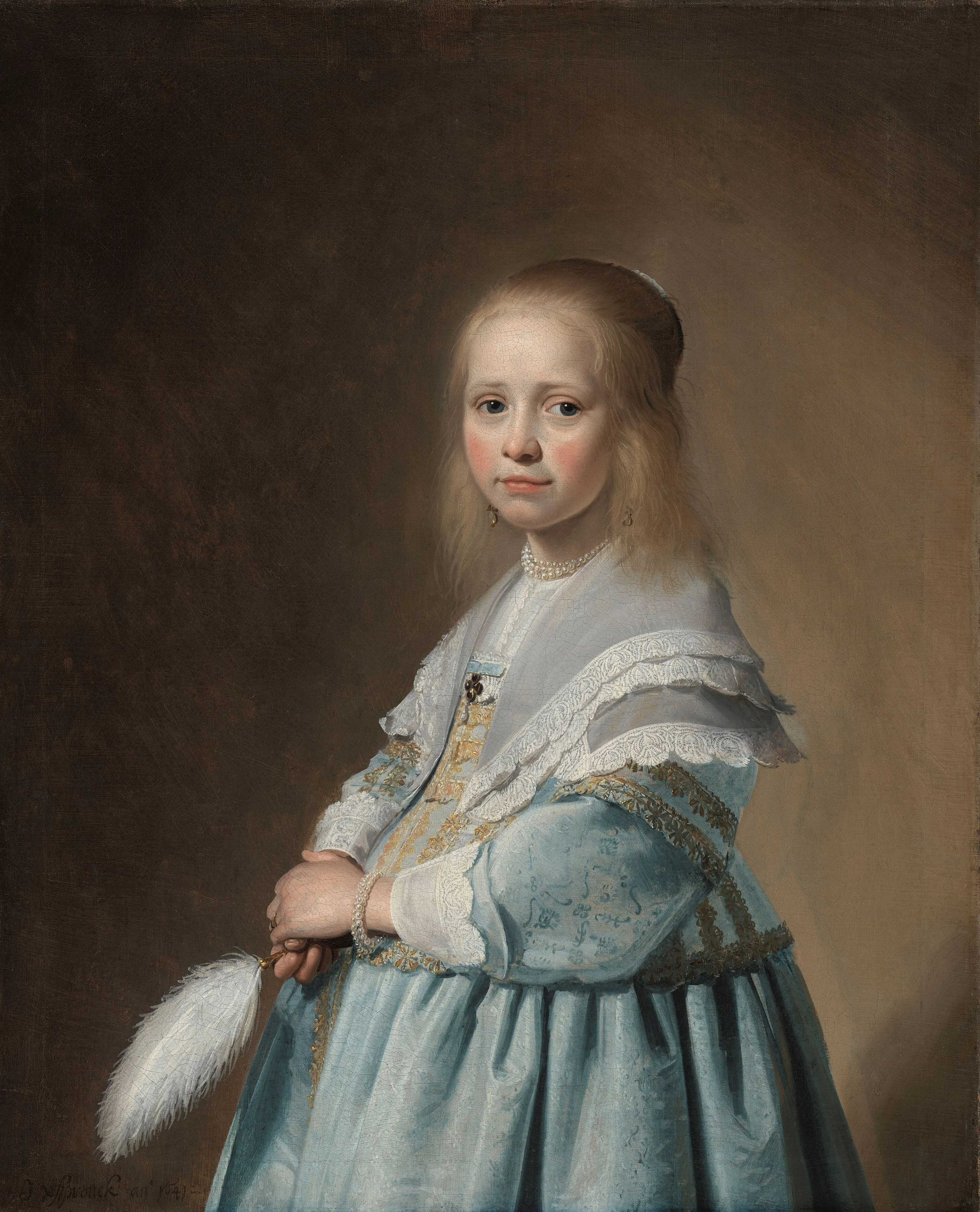 Portrait of a Girl Dressed in Blue, detail