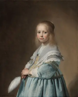Portrait of a Girl Dressed in Blue, by Johannes Cornelisz Verspronck, oil, 1641