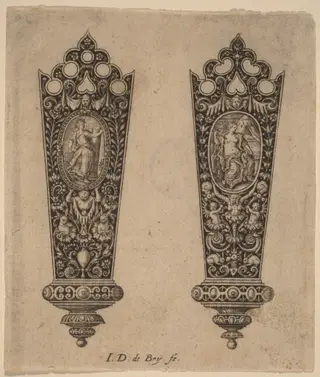 Ornament for Knife Handle, by Theodor de Bry, ink, 1563