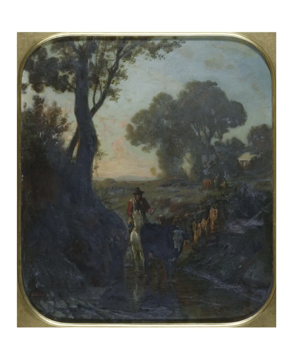 The Cowherd, by Barthélemy Menn, oil, 1856