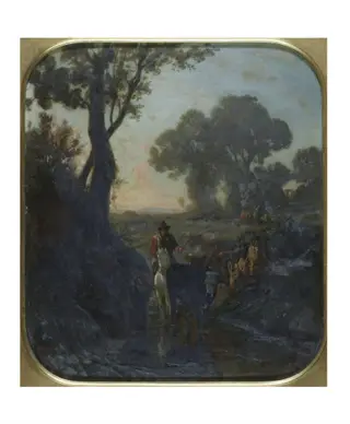 The Cowherd, by Barthélemy Menn, oil, 1856