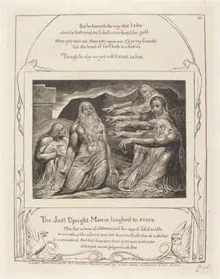Job Rebuked by His Friends, by William Blake, ink, 1825