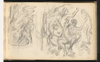 Two Studies for "The Judgement of Paris" or "The Amorous Shepherd", by Paul Cézanne, graphite, 1884