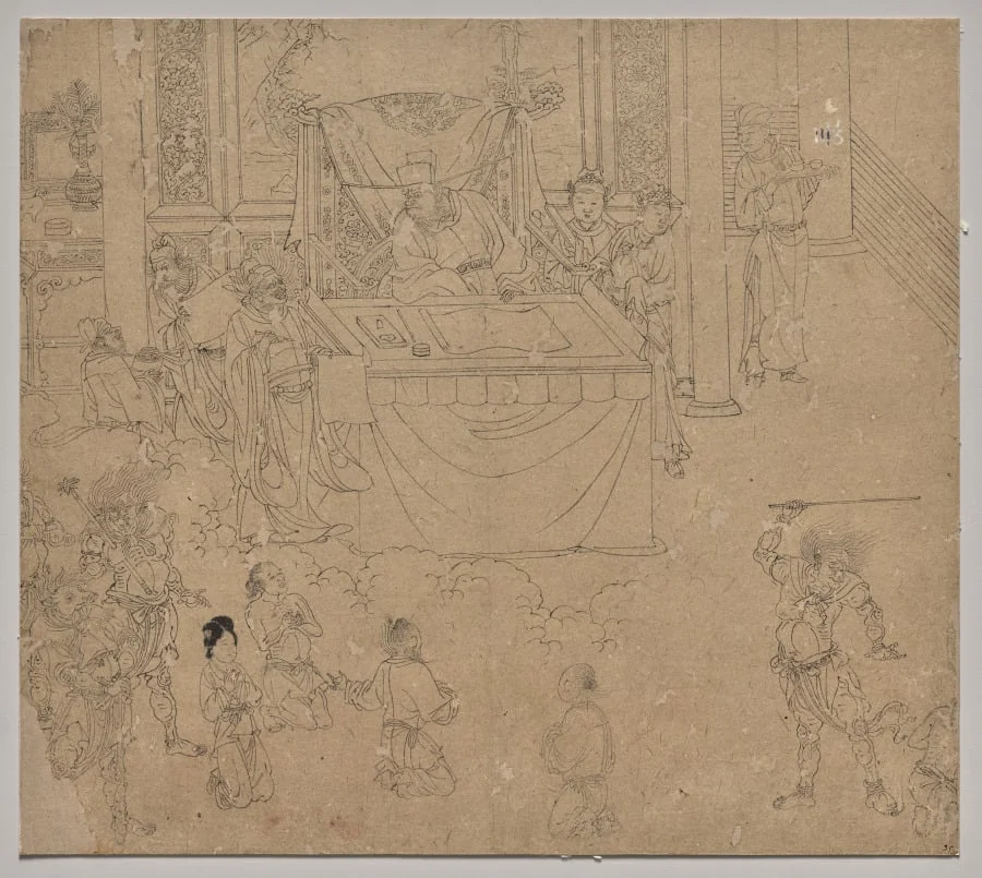 Album of Daoist and Buddhist Themes: Kings of Hells: Leaf 35, detail