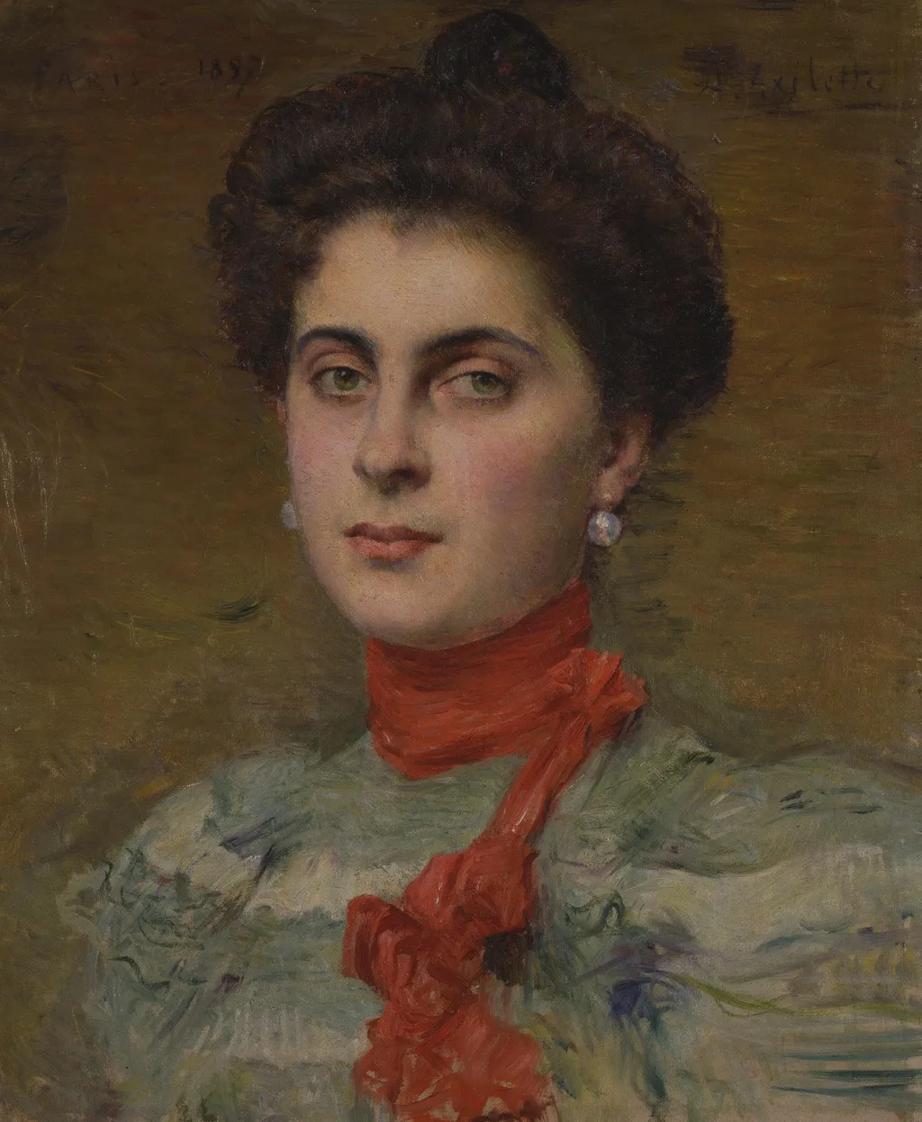 Portrait of Young Princess M.P. Abamelek-Lazareva, by Alexis Axilette, oil, 1899
