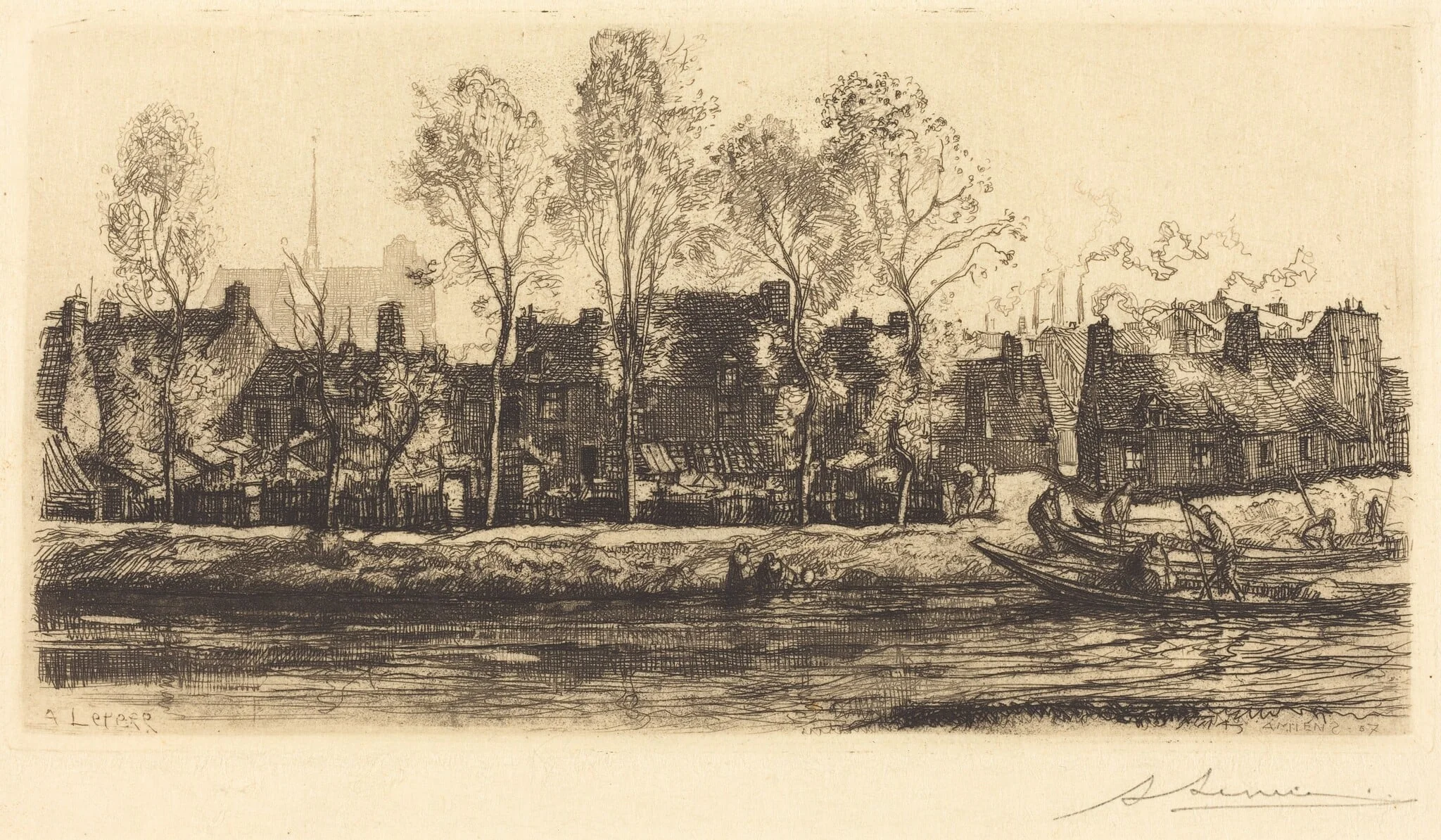 Banks of the Somme at Amiens (Bords de la Somme a Amiens), detail