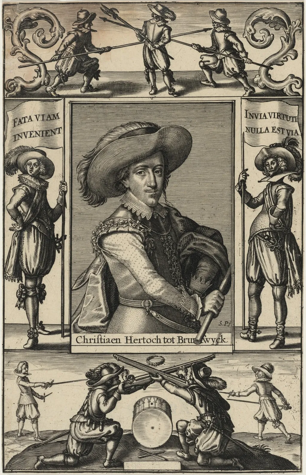 Christian, Duke of Brunswick, by Simon van de Passe, ink, 1621
