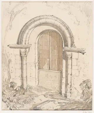 Norman doorway of St. Mary's Church, Thetford, Suffolk, by John Sell Cotman, 1818