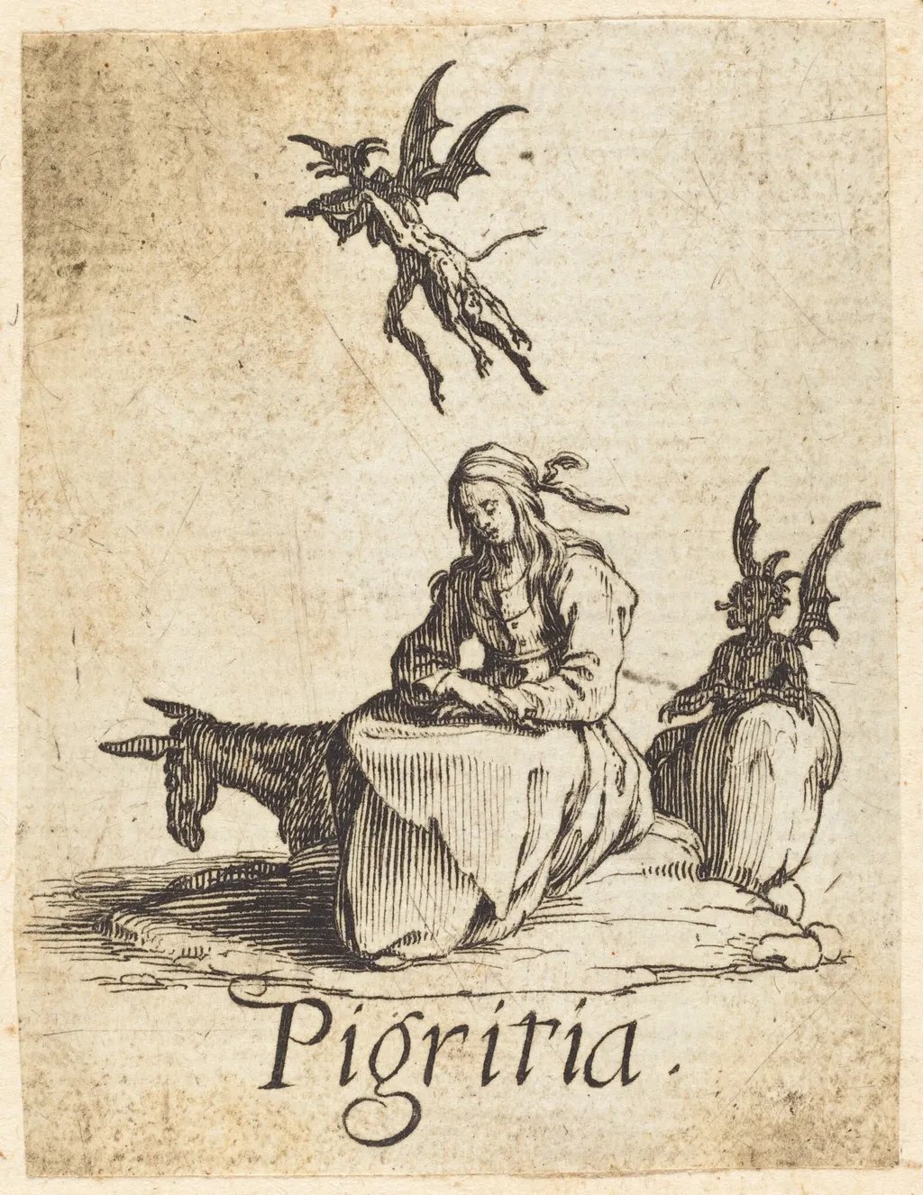 Sloth, by Jacques Callot, ink, 1621