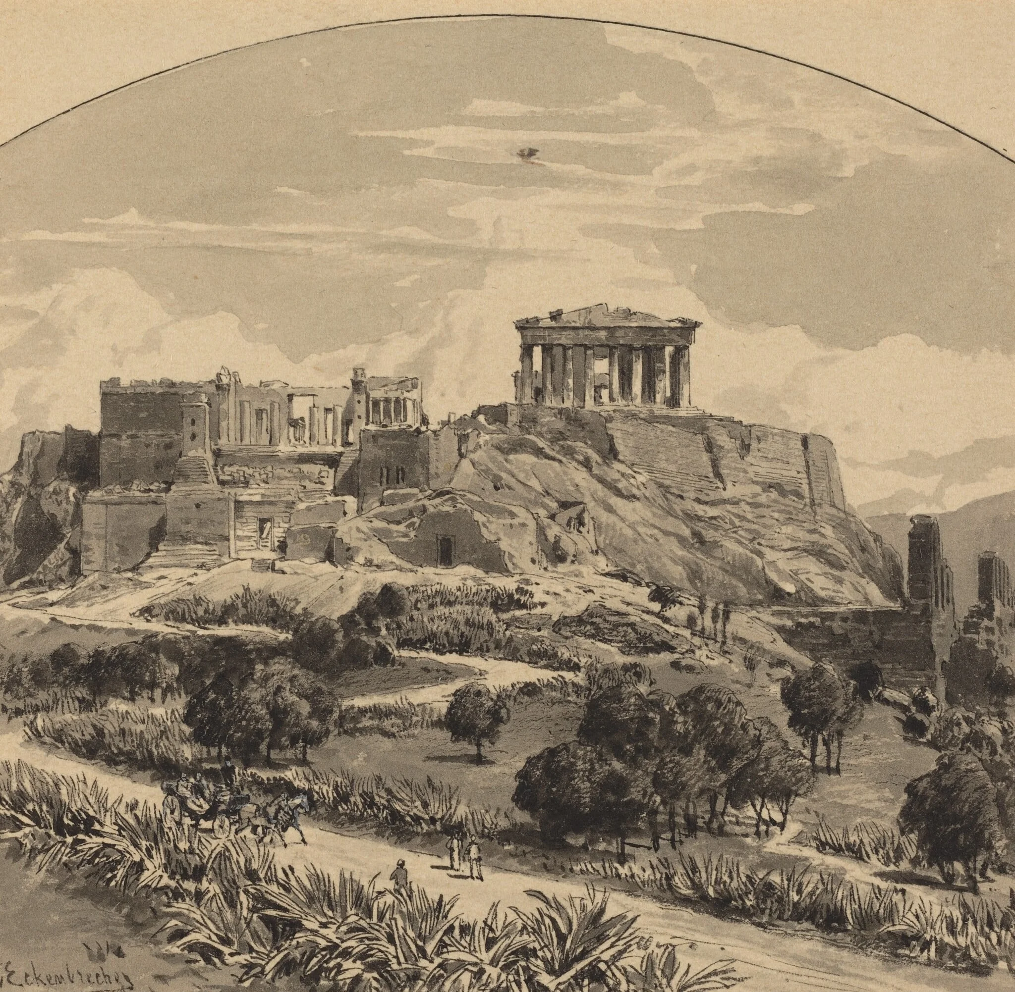 The Acropolis from the West, detail