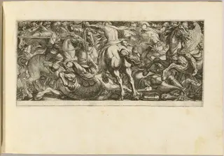 Cavalry Engagement, by Antonio Tempesta, ink, 1592