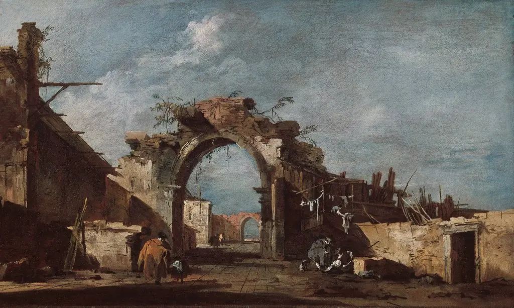 Ruined Archway, by Francesco Guardi, oil, 1792