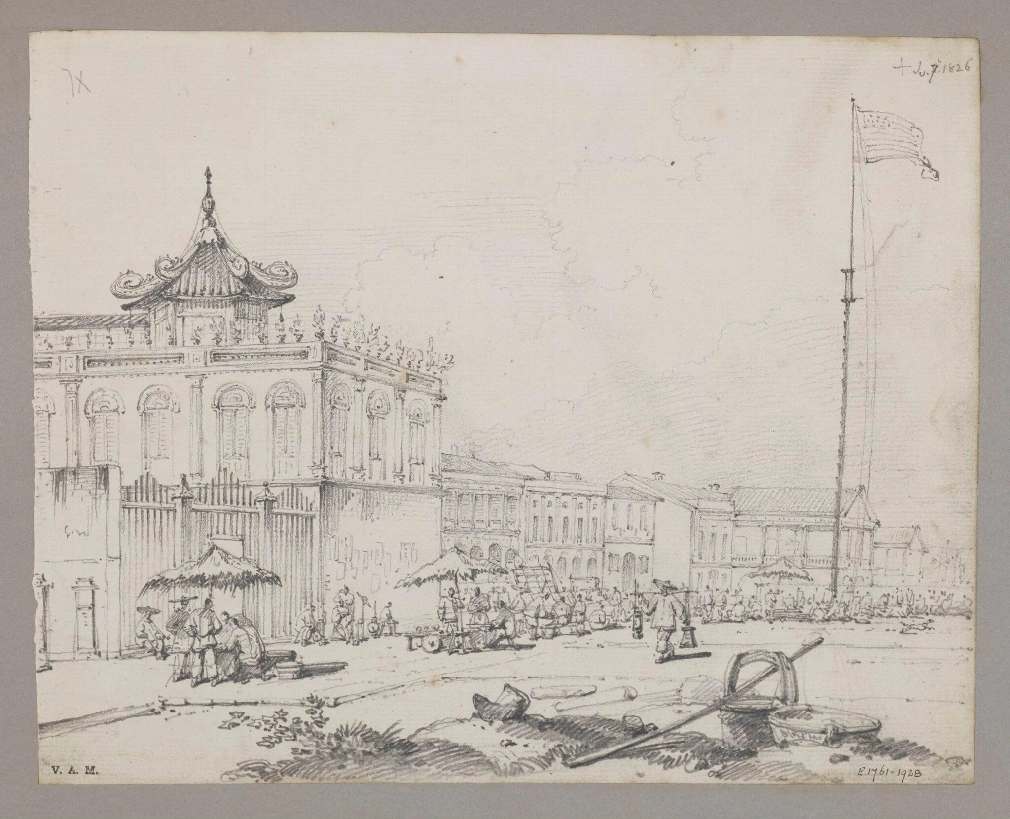 The Great Square before the Factories, Canton, detail