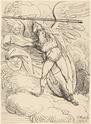 Apollo as a Warrior, by Charles Heath, ink, 1804