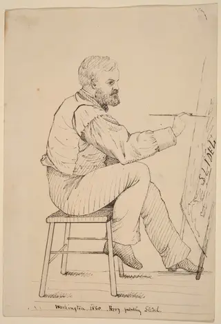 Sketch Class Series - E.W. Perry, by John Quincy Adams Ward, ink, 1860