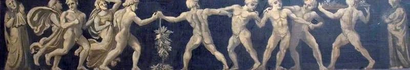 Frieze with Dancing Figures (decorative panel), detail
