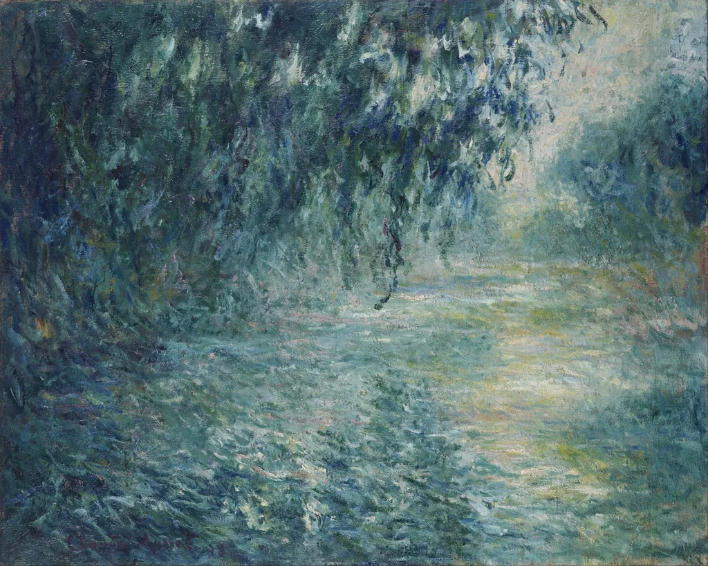 Morning on the Seine, by Claude Monet, oil, 1900