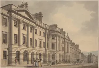 Milsom Street in Bath, by Thomas Malton, ink, 1784