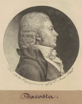 Dacosta, by Charles B. J. Févret de Saint-Mémin, ink, 1798