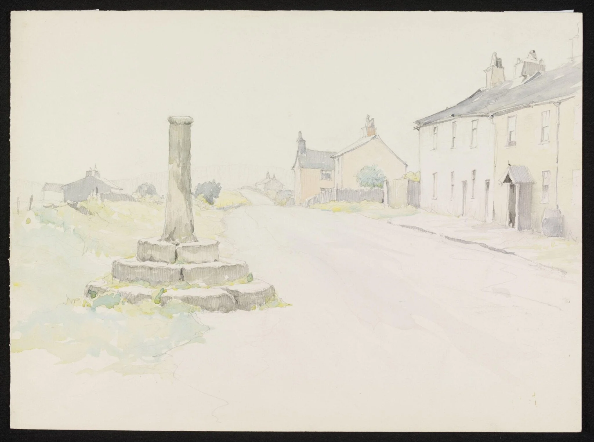 The Village Street and Roman Cross, Affetside, detail