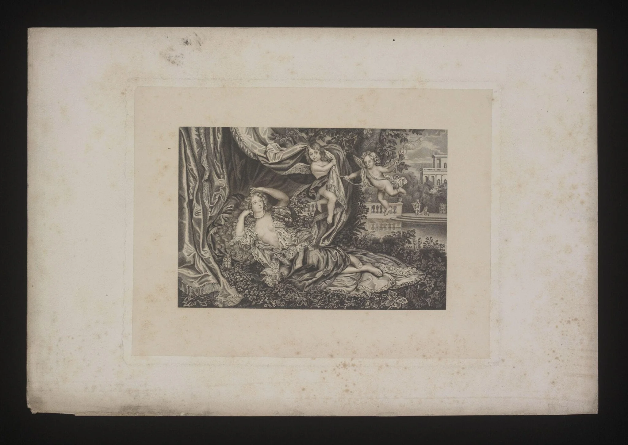 Print showing Nell Gwyn and her sons, detail