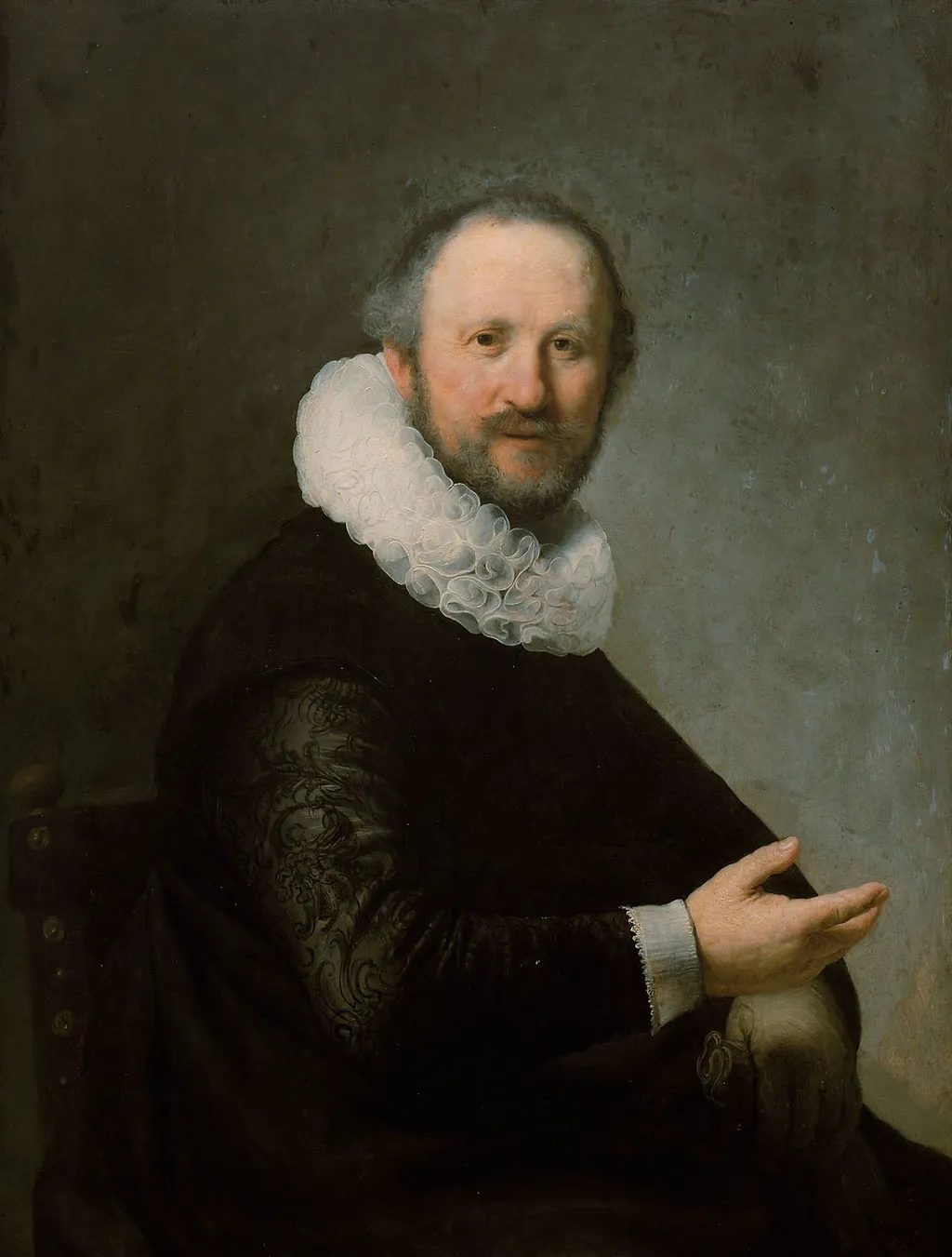 Portrait of a Man Seated, by Rembrandt, oil, 1632