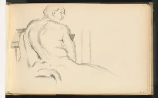 Study of Puget's "Hercules Resting", by Paul Cézanne, graphite, 1879