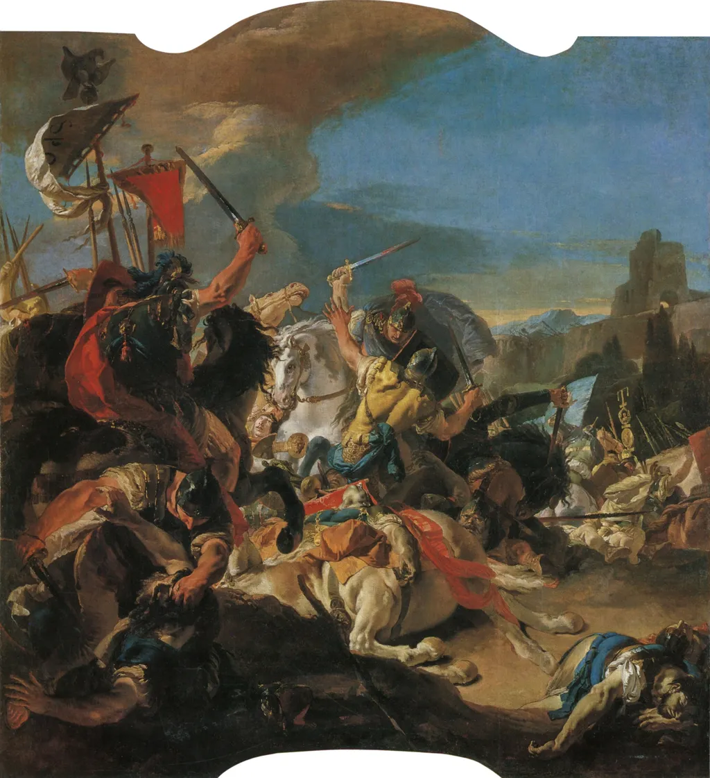 The Battle of Vercellae, by Giovanni Battista Tiepolo, oil, 1725