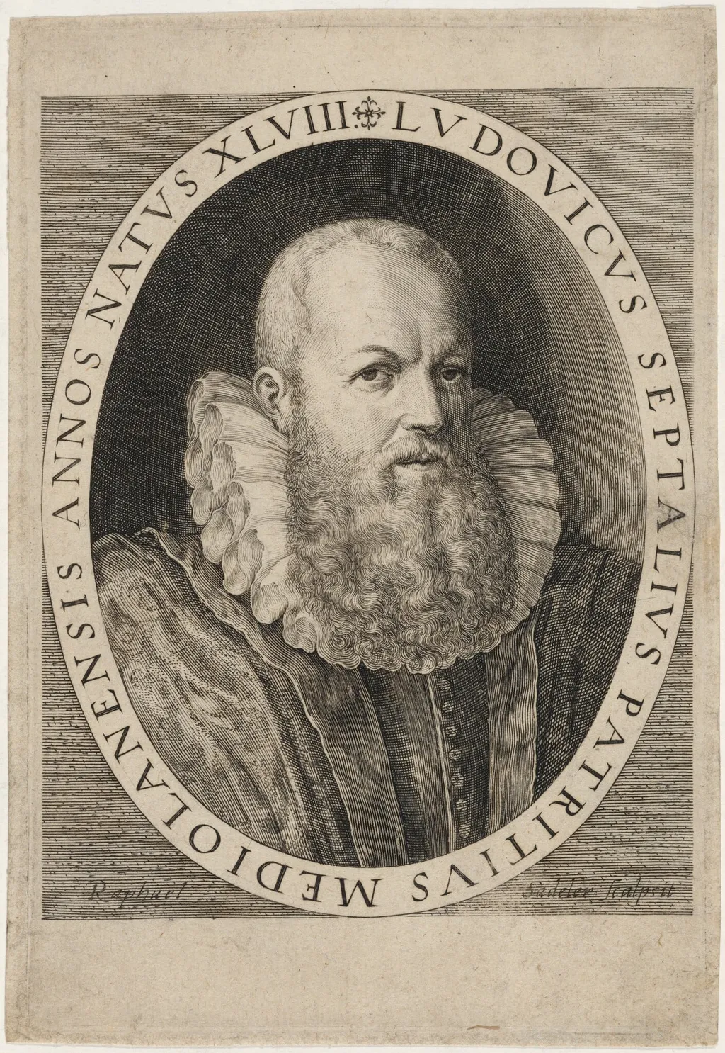 Ludovicus Septalius, Patricius Mediolanensis, by Raphael Sadeler I, ink, 1596