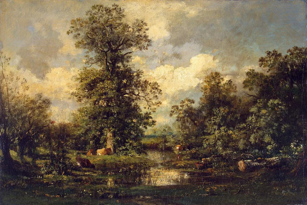 Forest Landscape, by Jules Dupré, oil, 1840