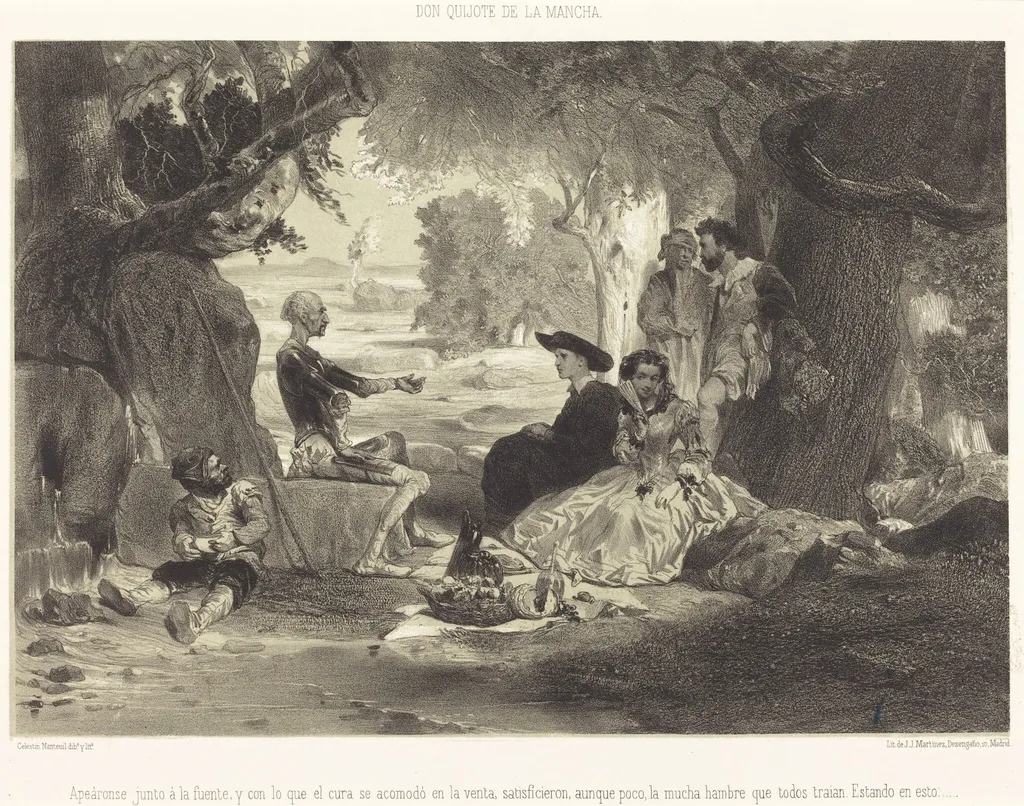 Apeáronse junto à la fuente..., by Célestin Nanteuil, ink, 1855