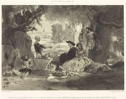 Apeáronse junto à la fuente..., by Célestin Nanteuil, ink, 1855
