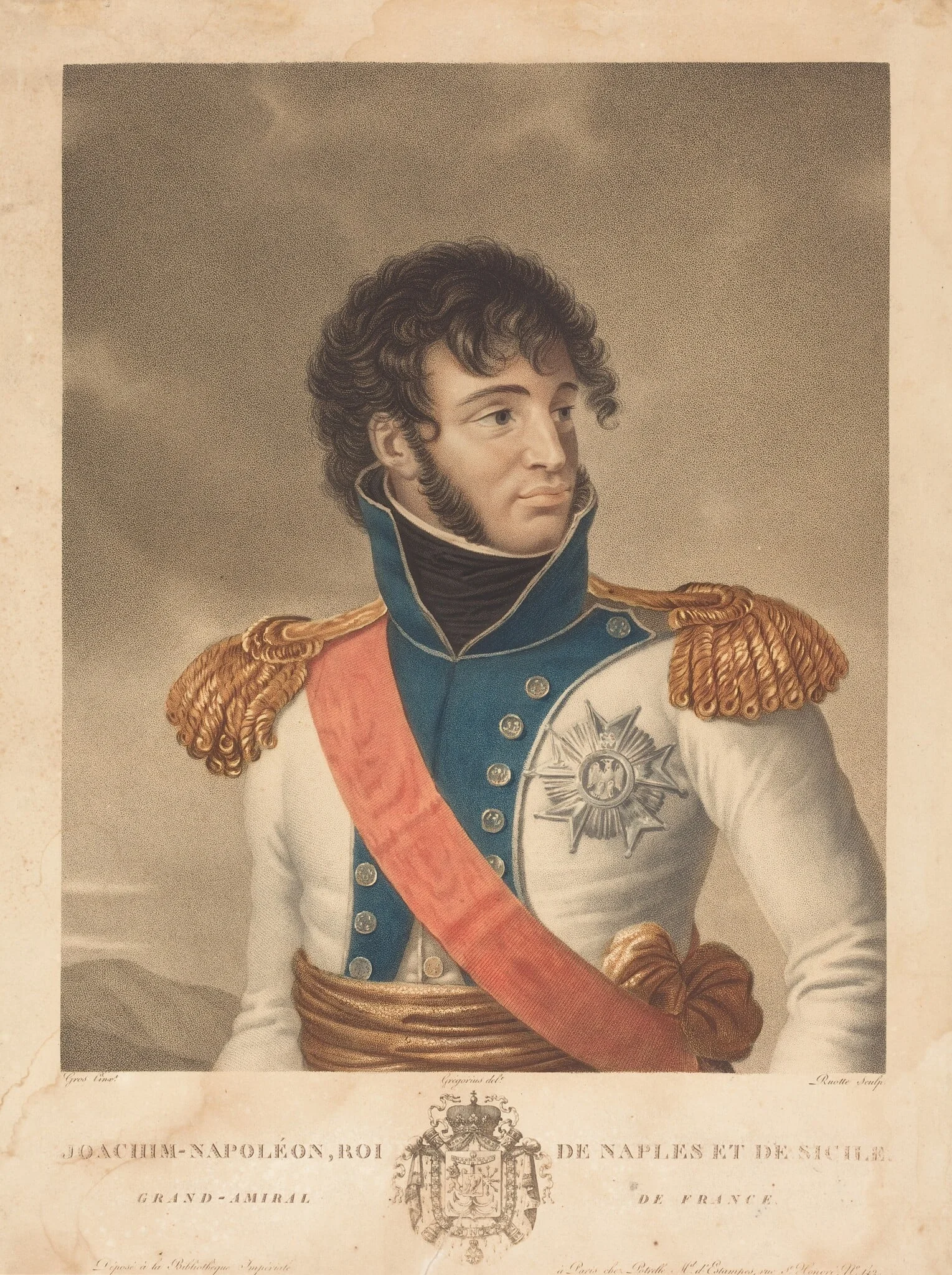 Joachim Murat (Joachim-Napoleon, Roi de Naples et de Sicile, Grand-Admiral de France), detail