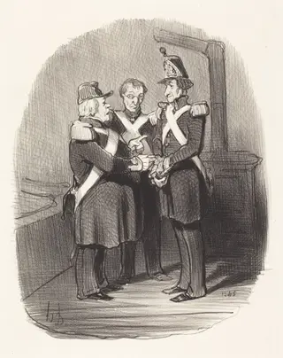 Expliquez-moi donc, monsieur Badoulard..., by Honoré Daumier, ink, 1851