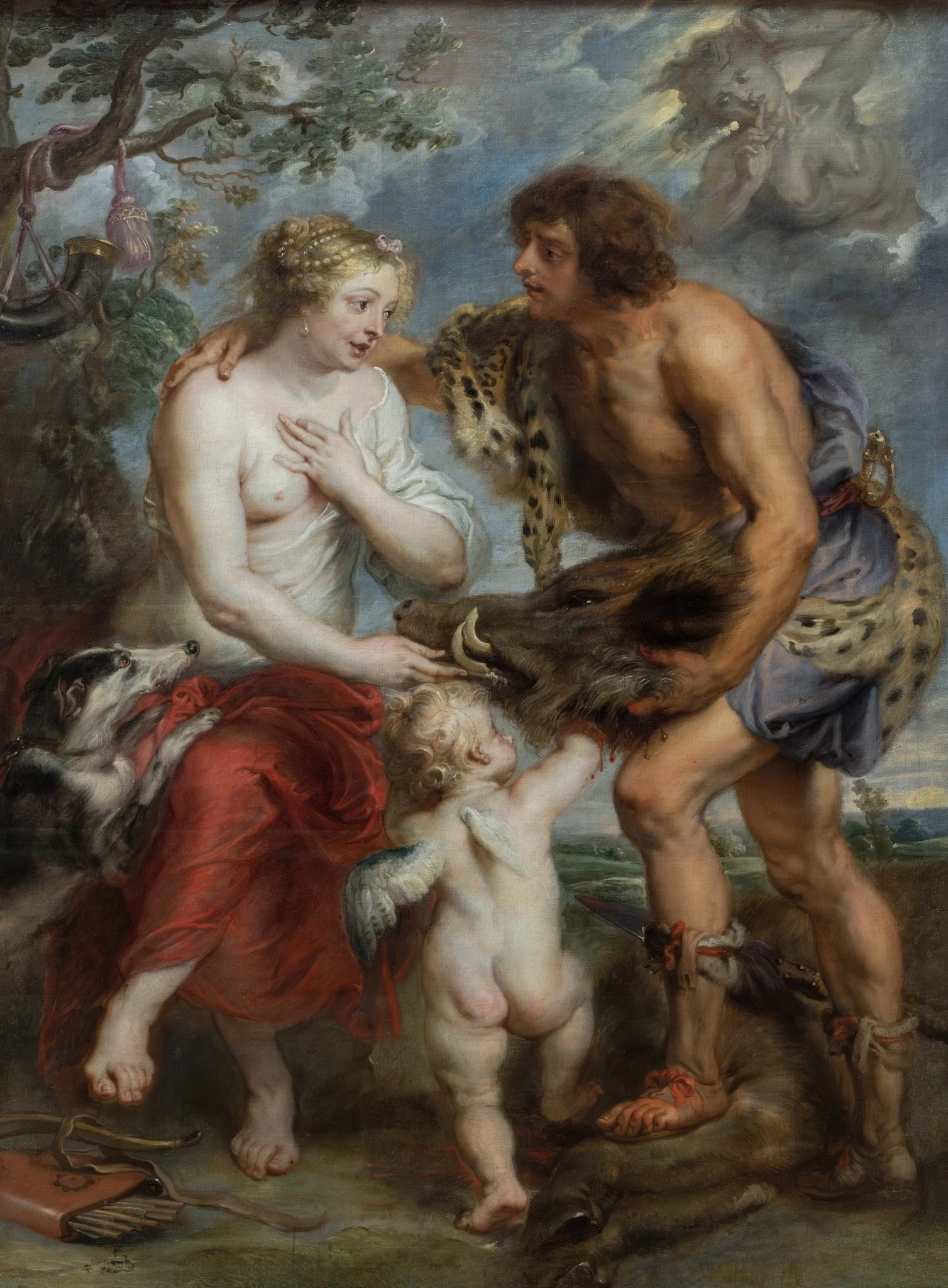 Meleager presents the head of the Calydonian boar to Atalanta, detail