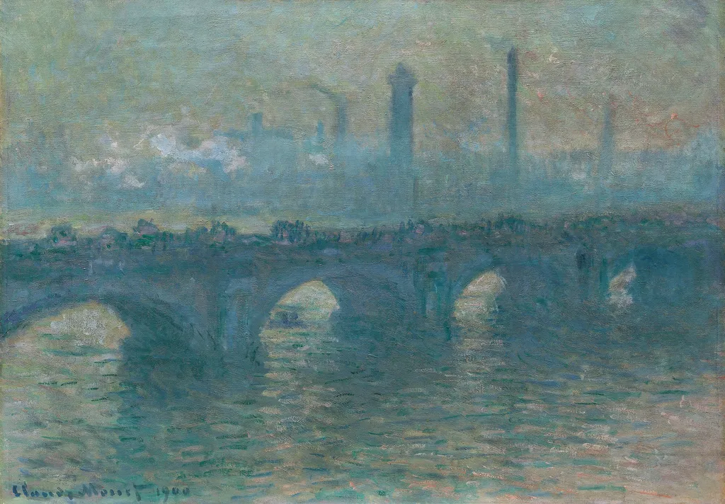Waterloo Bridge, Gray Weather, by Claude Monet, oil, 1900