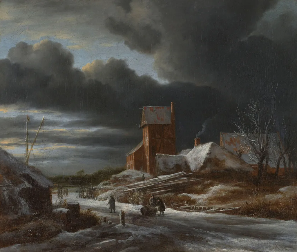 Winter Landscape, by Jacob van Ruisdael, oil, 1665
