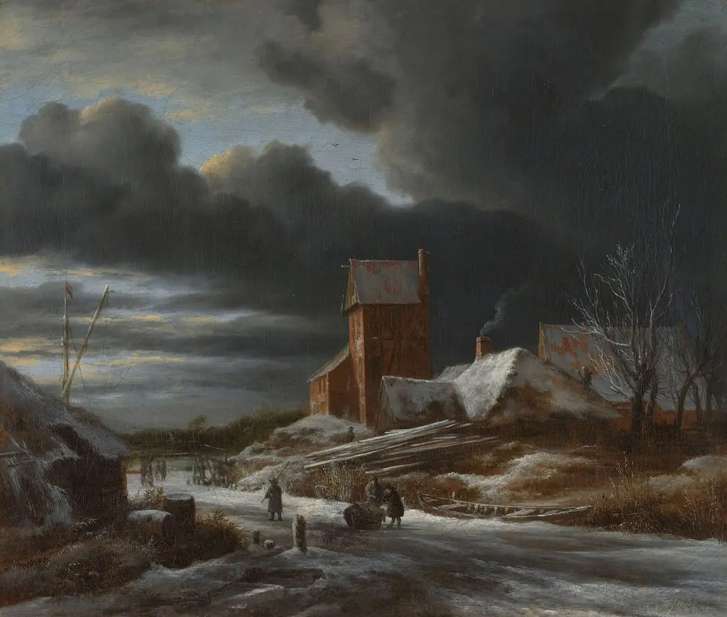 Winter Landscape, by Jacob van Ruisdael, oil, 1665