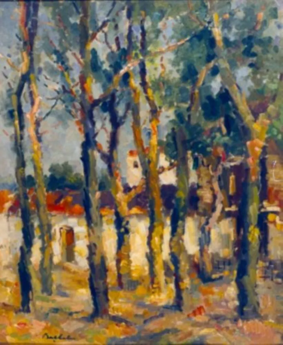 Peisaj cu copaci, by Adam Bălțatu, unspecified, 1949