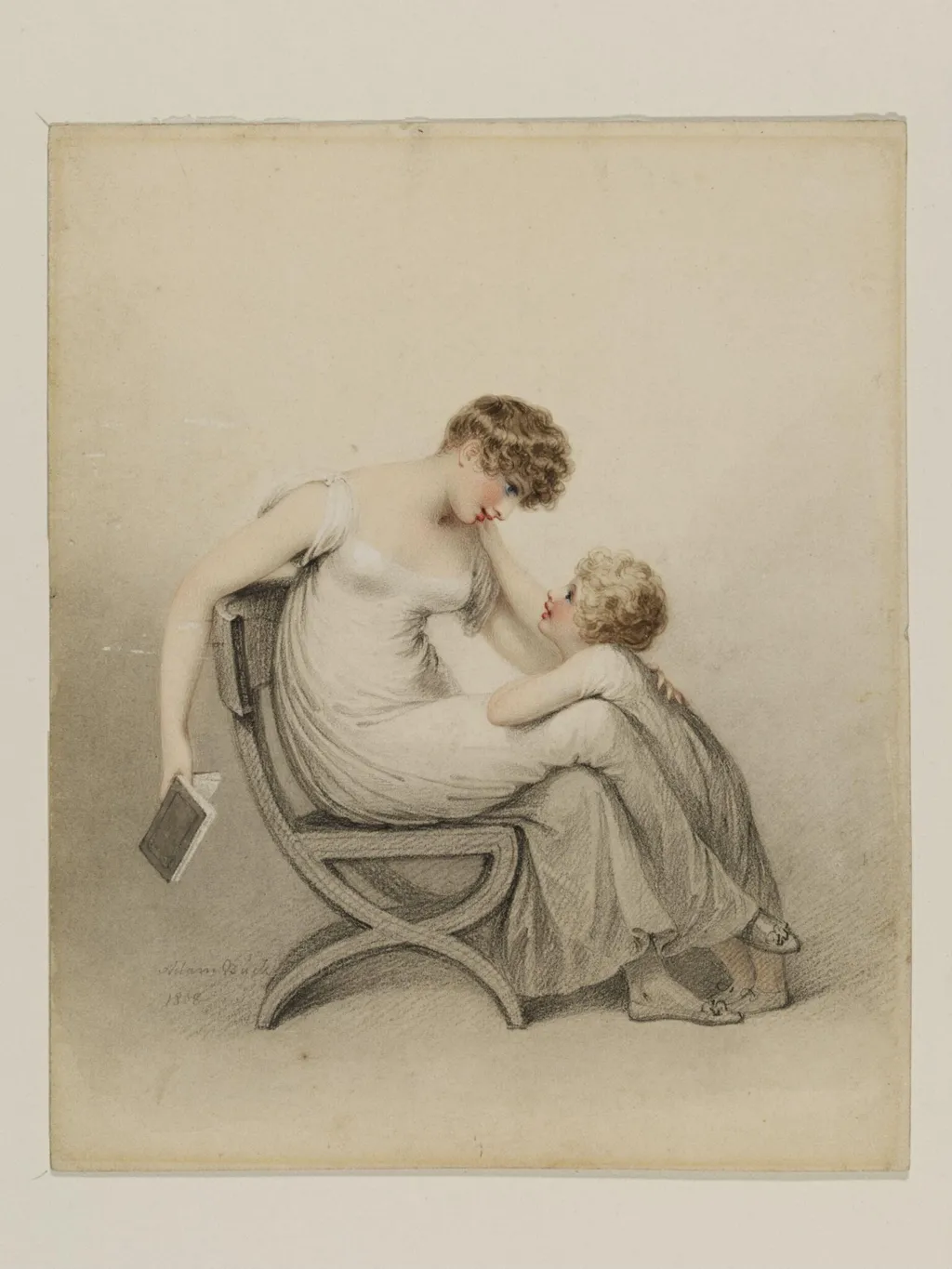 Mother and Child, by Adam Buck, watercolor, 1808