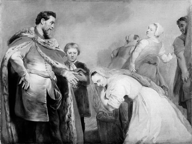 Boas and Ruth, by Adam Camerarius, oil, 1631