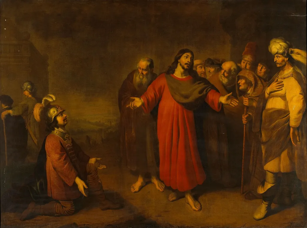 Christ and the Centurion, by Adam Camerarius, oil, 1650