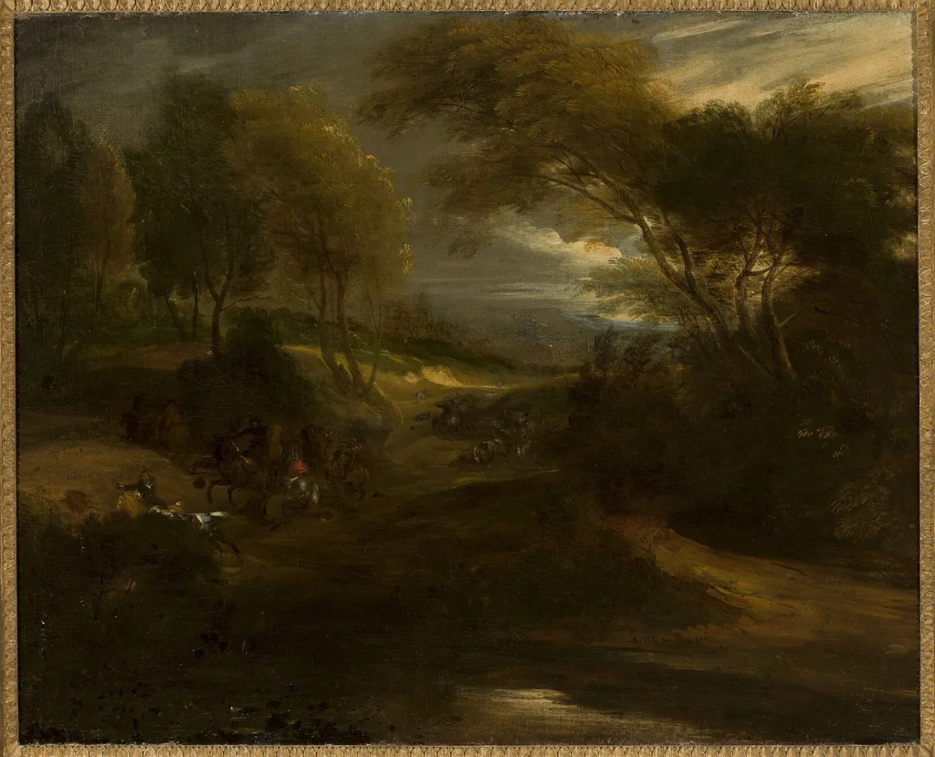 A battle scene, by Adam Frans van der Meulen, oil, 1670