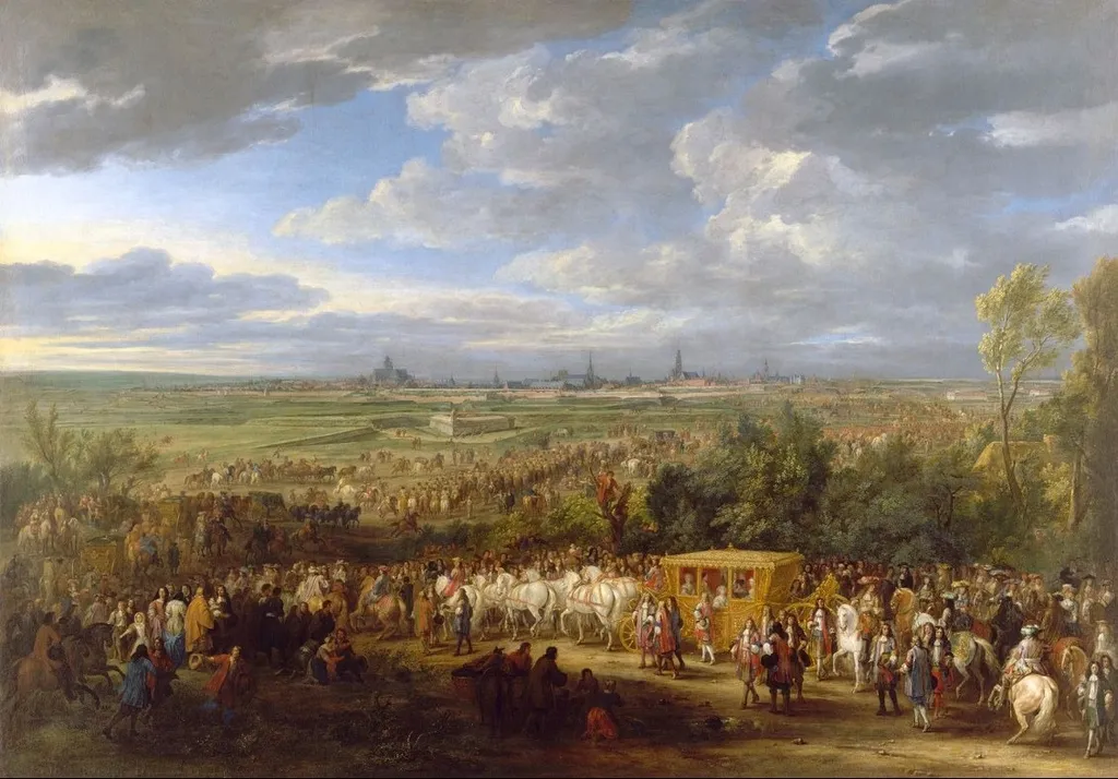Entry into Arras of Louis XIV and Marie-Thérèse, by Adam Frans van der Meulen, oil