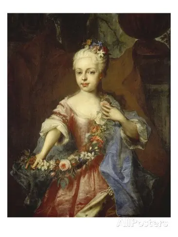 Portrait of Maria Theresia at the age of six., by Ádám Mányoki