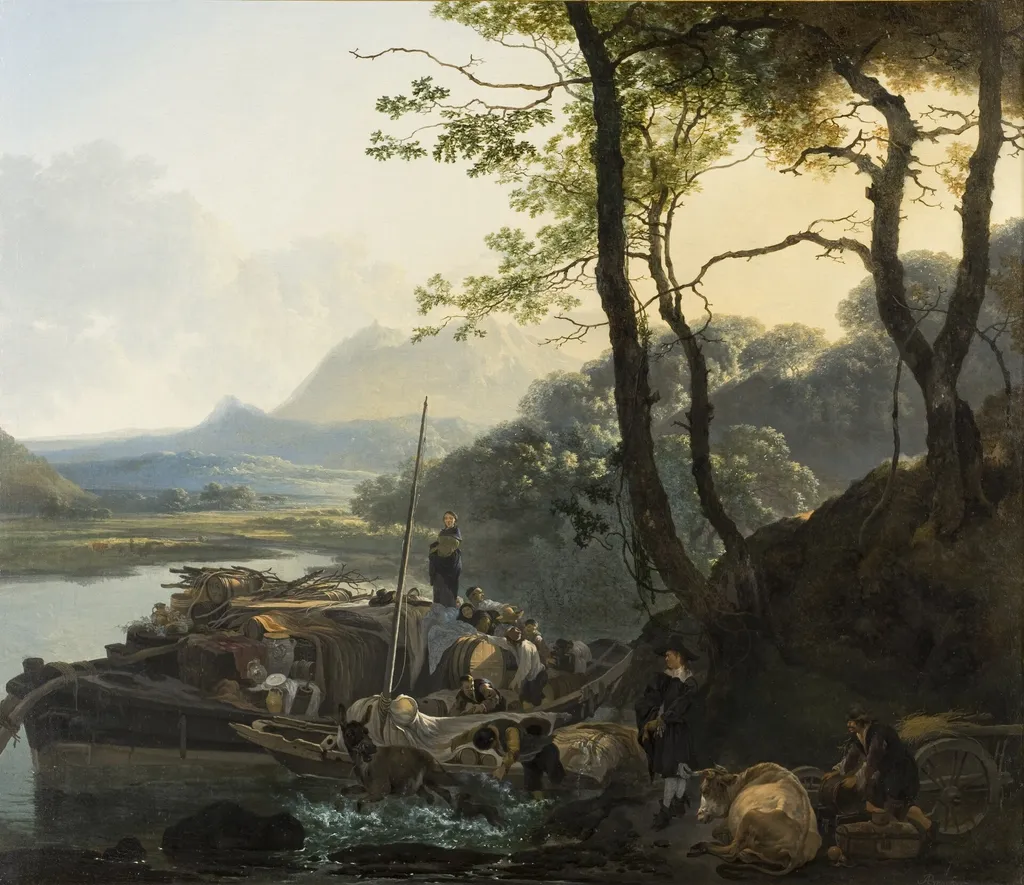 The Ferryboat, by Adam Pynacker, oil, 1657