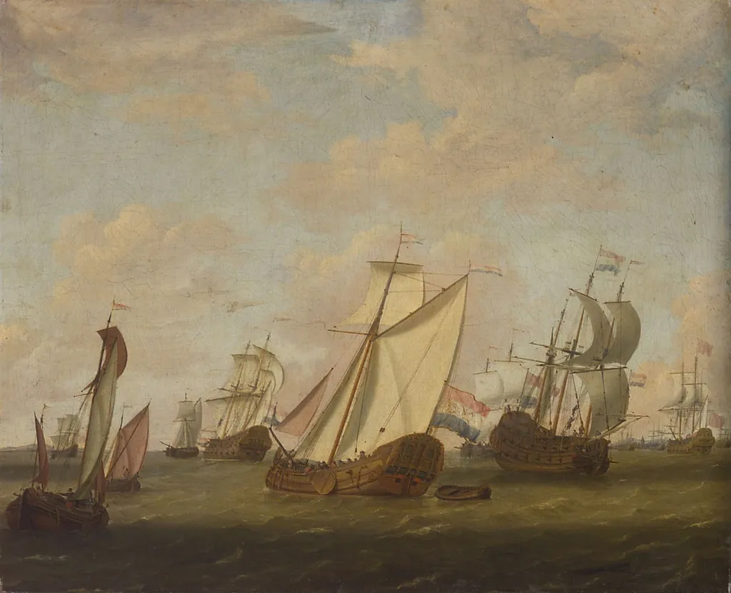 Kriegsflotte in einer Brise, by Adam Silo, unspecified, 1724
