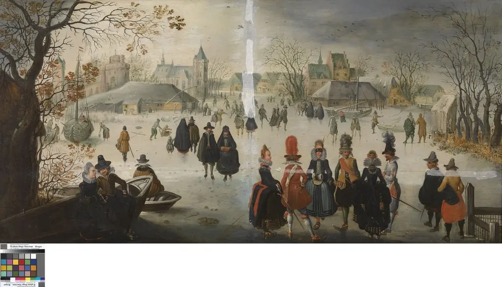 winter landscape with skating